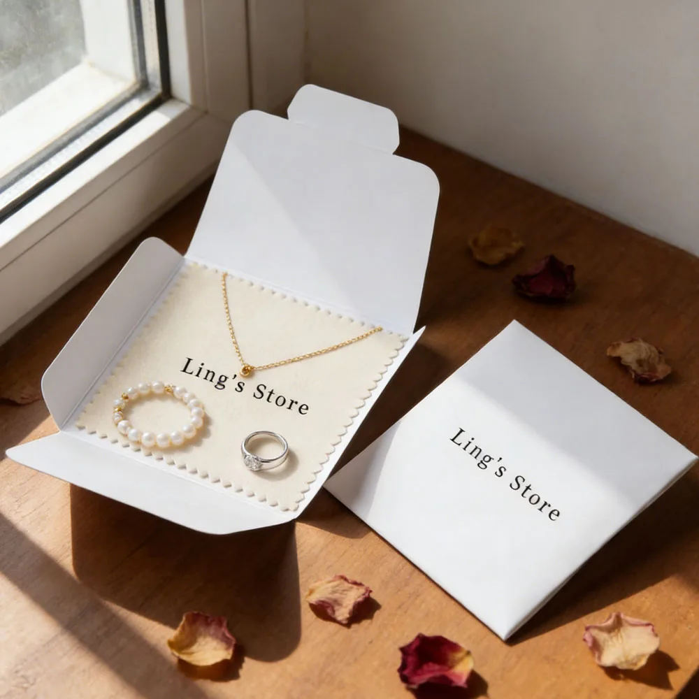 

100Set Personalized Logo 8x8cm Silver Polishing Cloth With 8x8cm Individual Packed Case Jewelry Cleaning Wiping Suede Ring Cloth