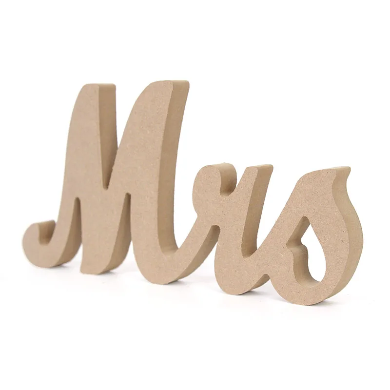 Wedding Decoration Wooden Mr & Mrs Desktop Ornaments Wood Letters Sign for Married Party Home Table Decor 30 to 10cm