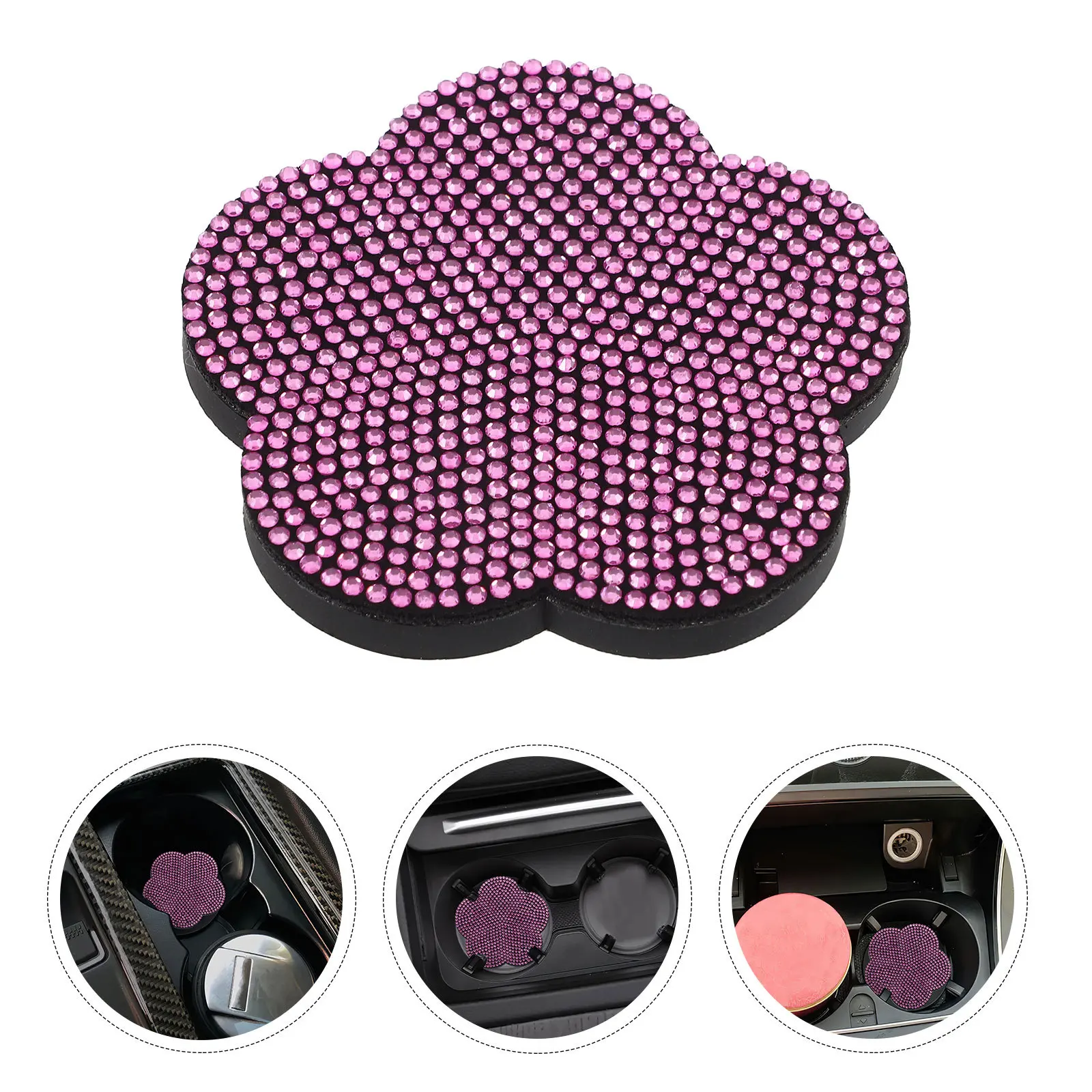

Cup Pad Silicone Anti-Slip Heat-Resist Coaster For Cup Holder Bling Car Accessories Women Tumbler Pads Car Interior Decor