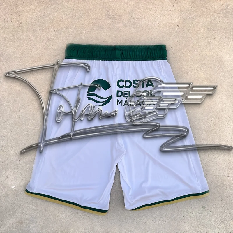 25/26 Couple Street Style Summer Sports Shorts Green Casual Pants Spanish Letter Print Trendy Pants