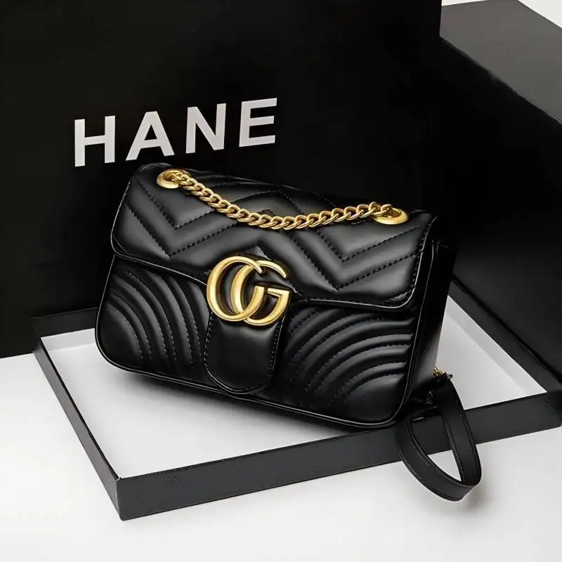 Borsa in stile designer - Prodotto di successo del 2025 - Borsa retrò in pelle con catena a forma di diamante di fascia alta - Borsa a tracolla classica e alla moda