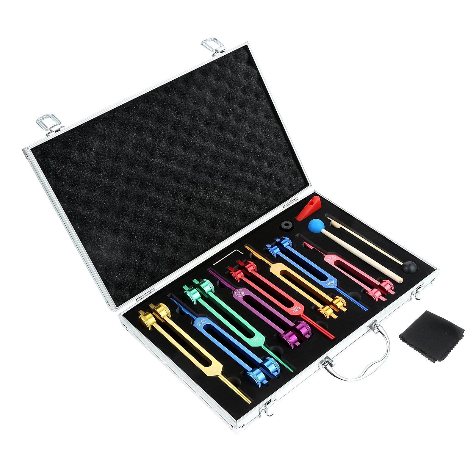 Imagem -03 - Liga de Alumínio Colorida Tuning Forks Martelo com Caixa Pcs 1kit Acessórios para Chakra 40.22hz 136.1hz 39.27 H.27 264 316 177 23 272.2hz