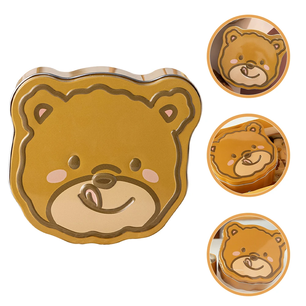 

Bear Candy Box Jar for Boxes Cookie Tin Tinplate Cute Mini Tins Shaped Containers with Lid