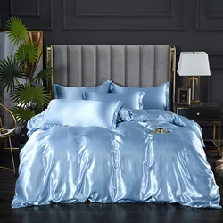 Satin Duvet Cover Queen Quilt Cover 230*260  No Pillowcase  King Size Comforter Cover  Bedding