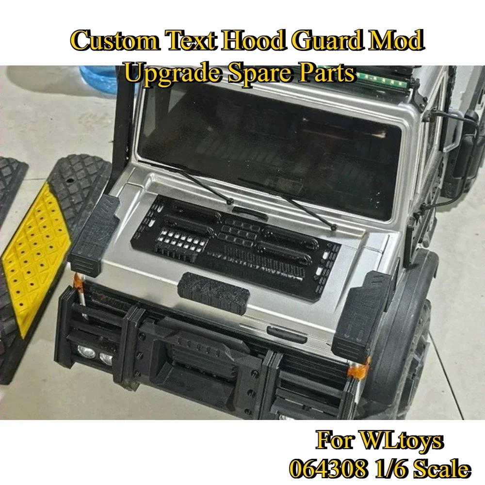 Hood Armor Exterior Decor Upgrade Parts With Custom Text Service for 1/6 WLtoys 064308 RC Crawler Spare Replacement Accessories