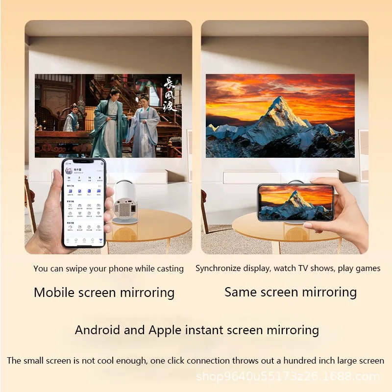 جهاز عرض 4K Android 11 Dual Wifi6 290ANSI Allwinner H713 BT5.0 1080P 1280*720P جهاز عرض خارجي للسينما المنزلية