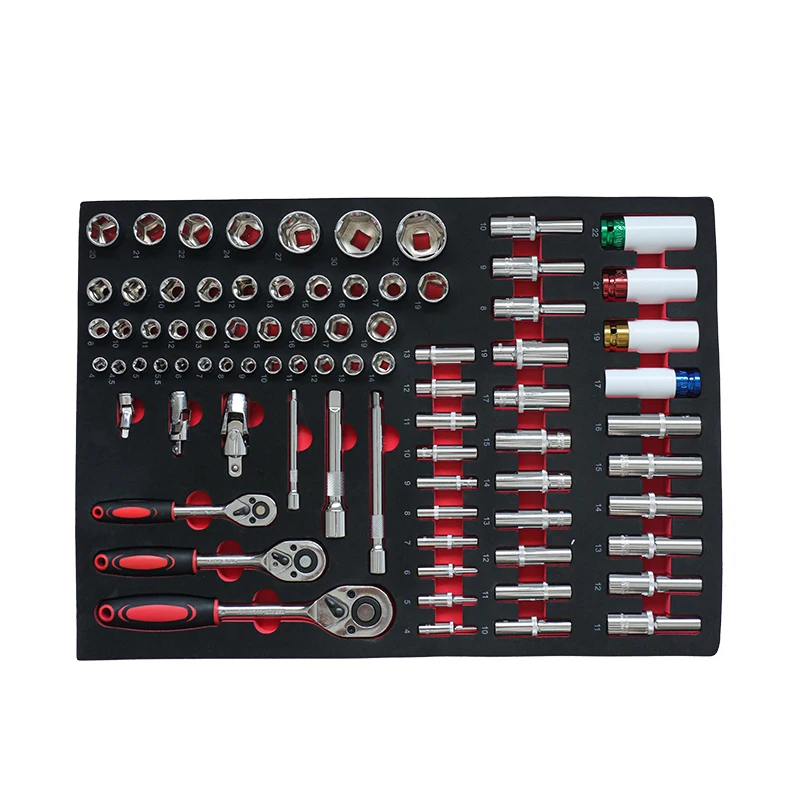 80 Pcs CRV Mechanic Kit With EVA Tray Ratchet Wrench Hand Socket Sets For Auto Repair OEM Customizable