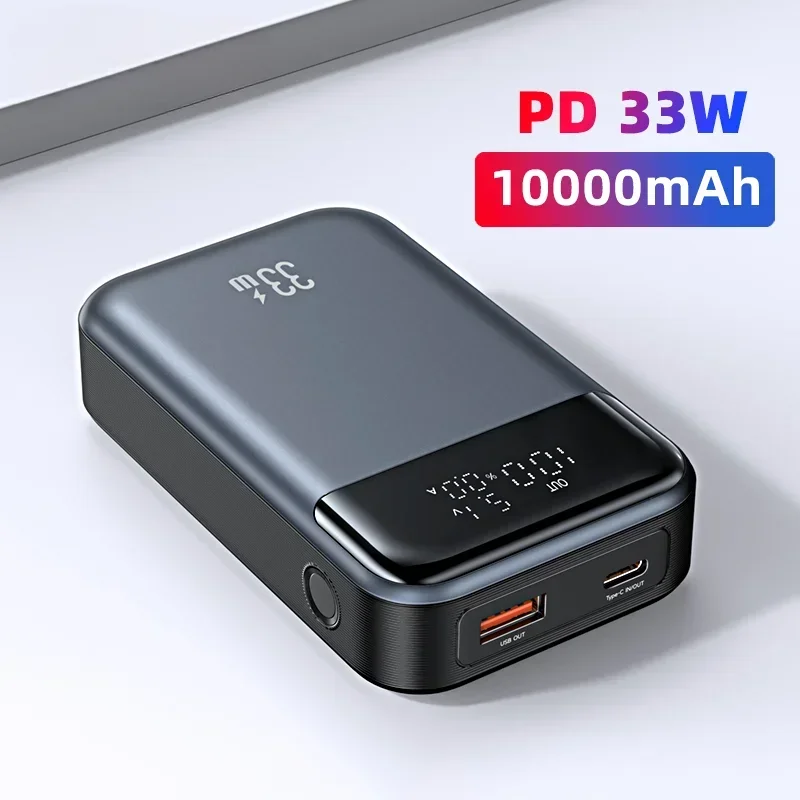 10000mAh Power Bank 33W Super Fast Charging For iPhone 14 13 12 Huawei Xiaomi Samsung PD 33W External Battery Charger Powerbank