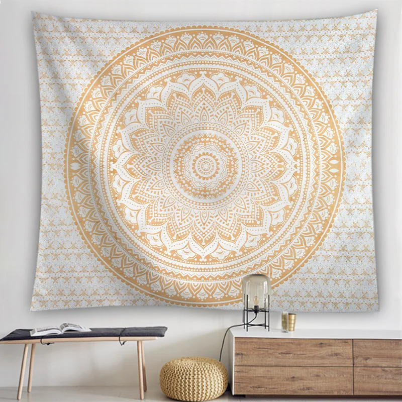 

India Mandala Wall Hanging Fabrics Boho Decor Hippie Background Cloth Decoration Home Psychedelic Esoterism Printed Tapestry