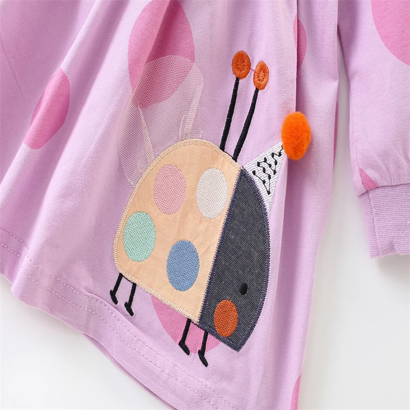 Jumping Meters 2-7T Long Sleeve Princess Girls Dresses Animals Ladybug Autumn Spring Hot Selling Birthday Party Dresses