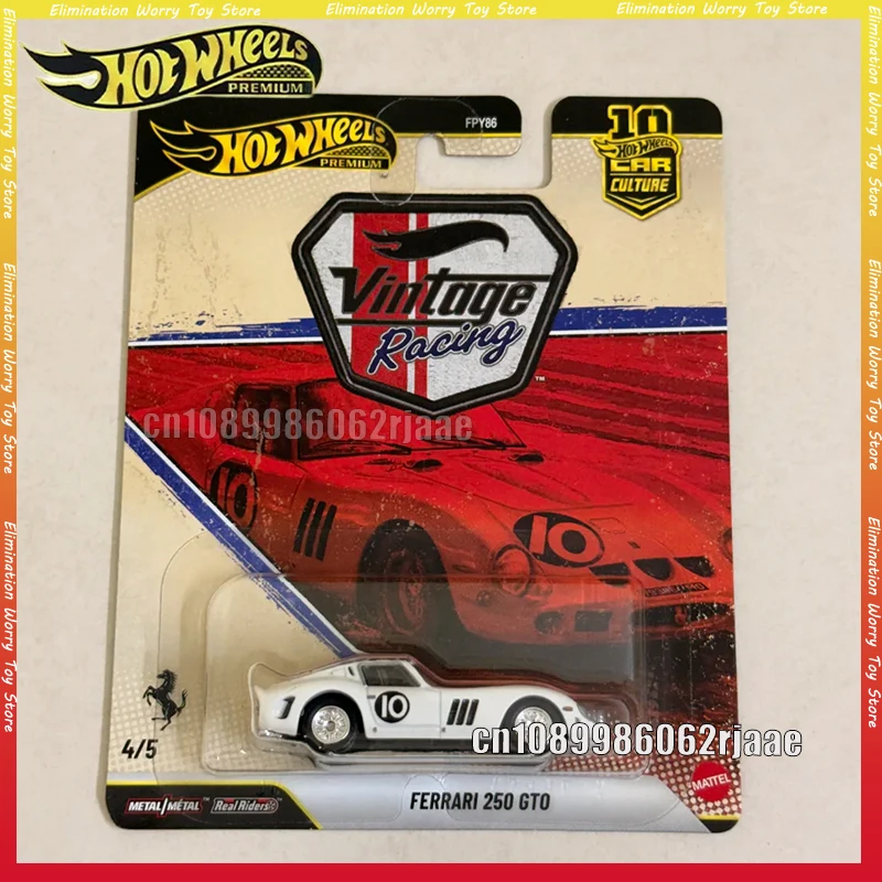 Coches de Colección Premium Hot Wheels Car Culture, Modelo de Auto de Carreras Vintage de Aleación Fundida a Presión, Base Metálica, Neumáticos de Goma, Jaguar, Porsche, Ferrari