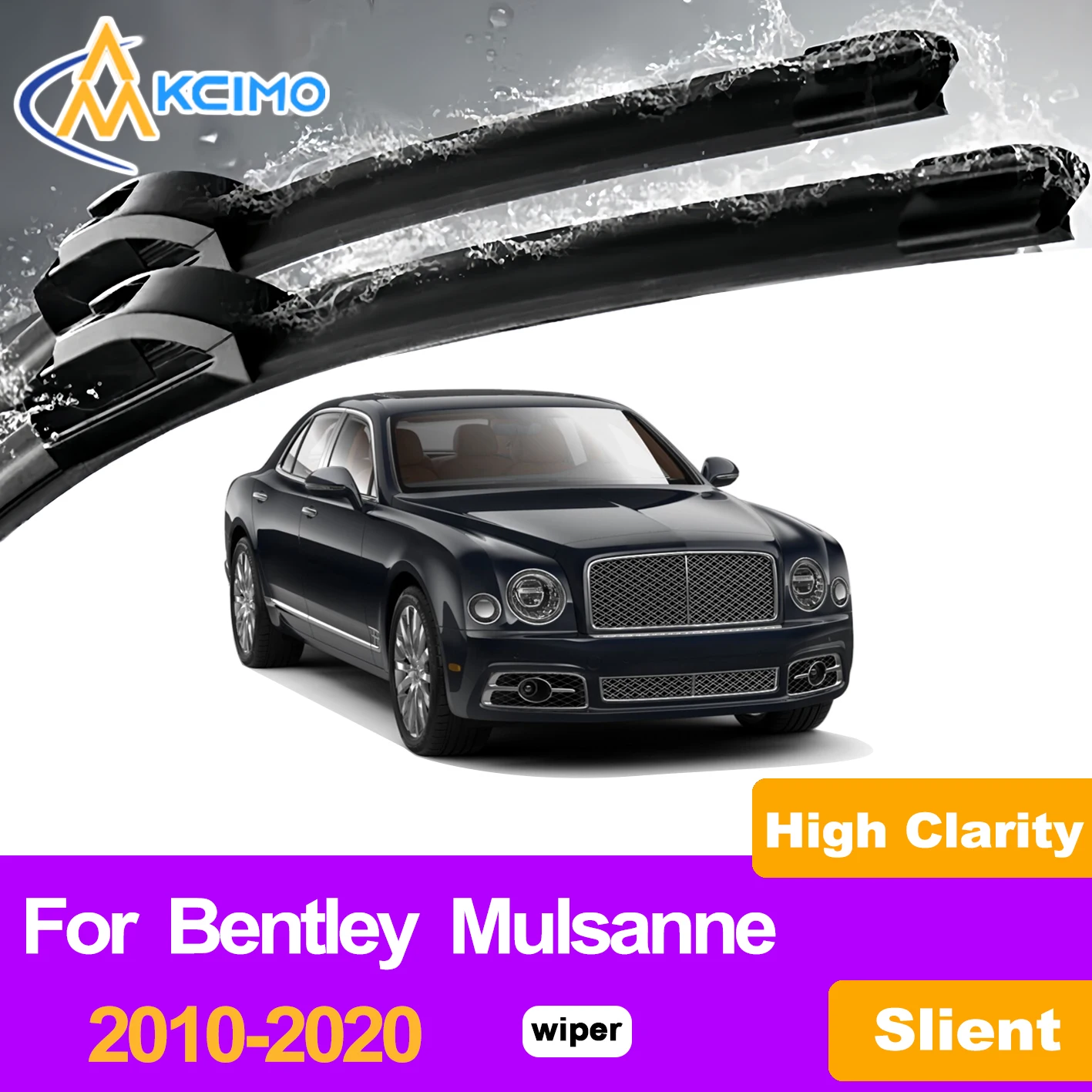

KCIMO 2PCS Front Windshield Wiper Blades For Bentley Mulsanne 2010-2020, All Season Use Streak Free Wiping Wiper Blades