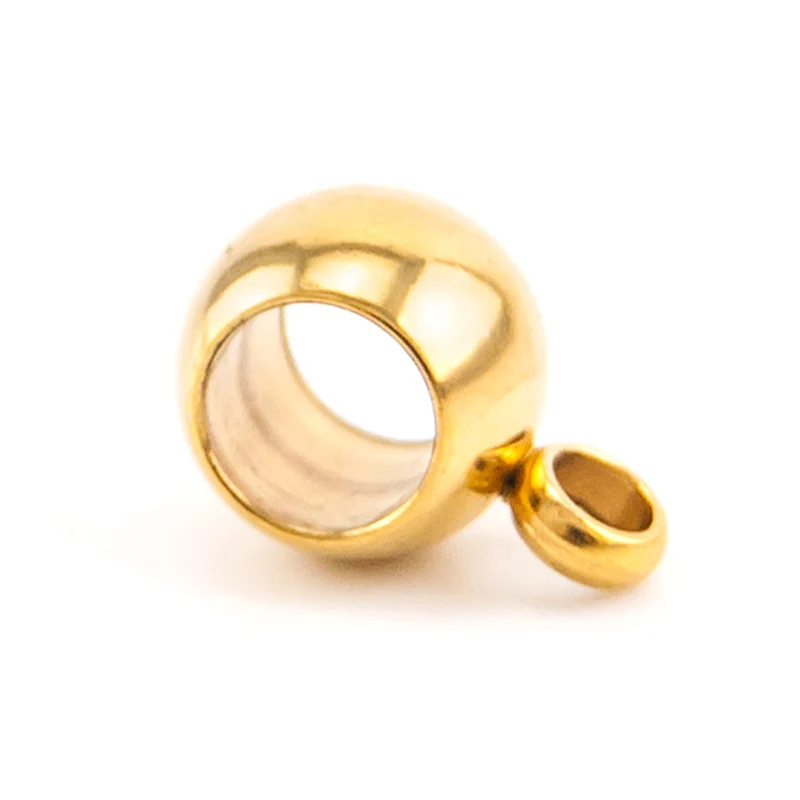20 Stück goldfarbene Edelstahl-Abstandsperlen, lose Perlen mit großem Loch, Positionierungsperlen für DIY-Charm-Armbänder und Schmuckherstellung – Detail 3
