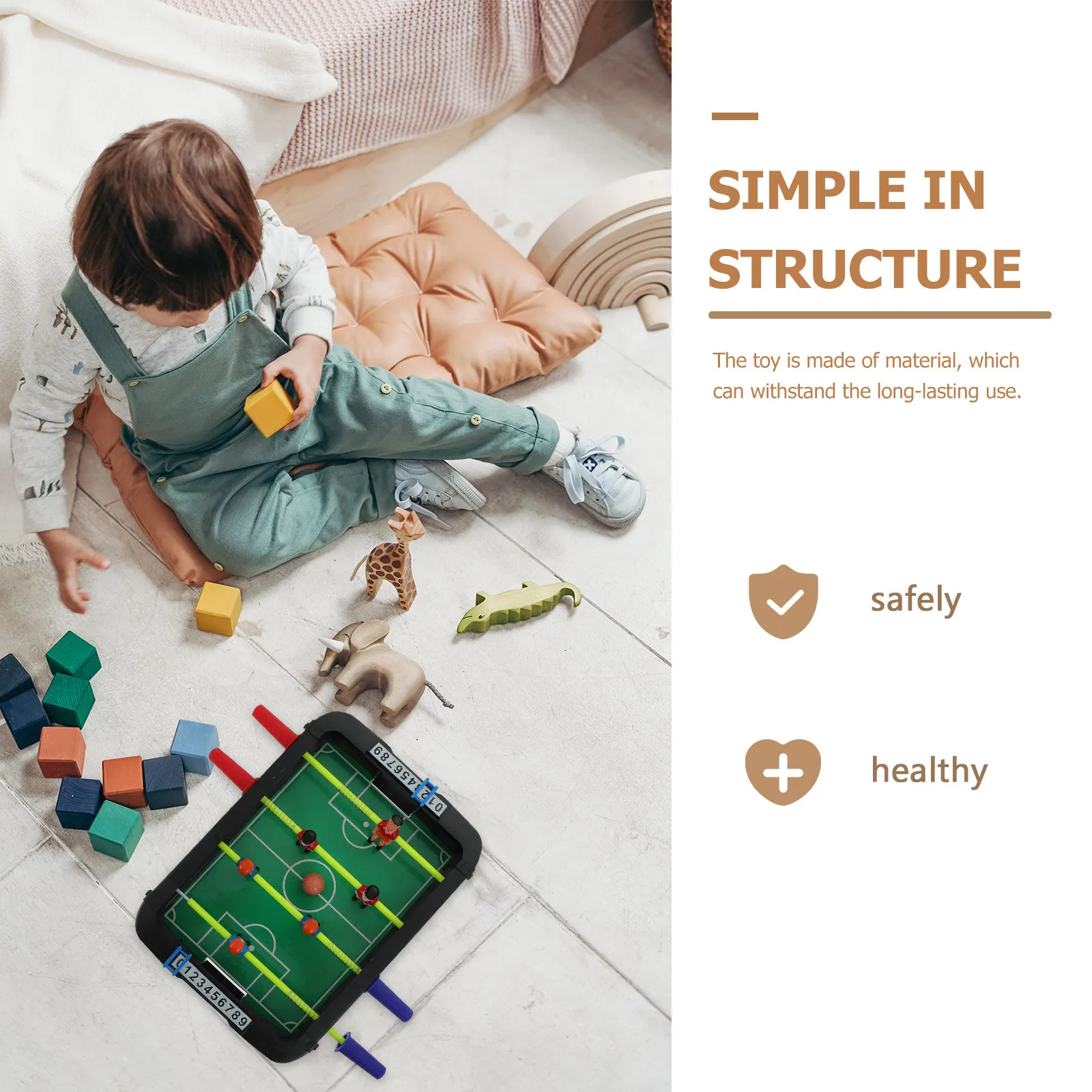 

1Set Double Desktop Football Interactive Sports Game Plaything Durable Material Parent Child Fun Development Football Game Toy