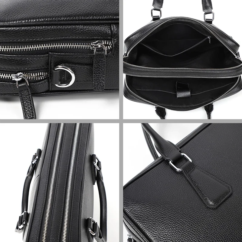 Grandes bolsas de couro genuíno para homens sacos de viagem casual crossbody saco de negócios preto maleta para homens sacos para portátil