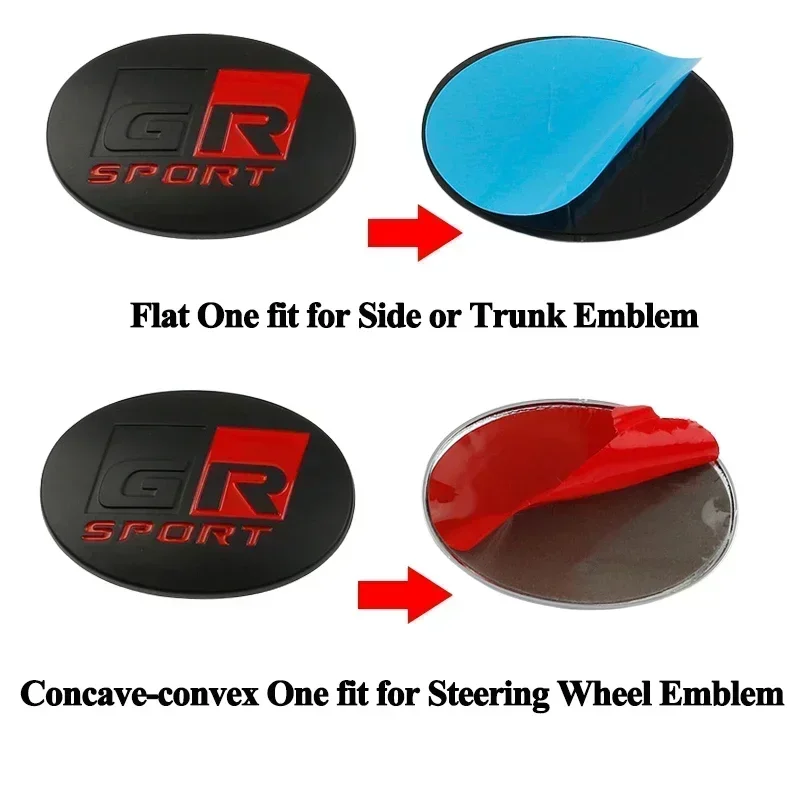 Aluminium Alloy Car Steering Wheel Center Sticker Decals for GR Sport Yaris Prius Corolla Rav4 Auris C-HR Side Badges For Toyota