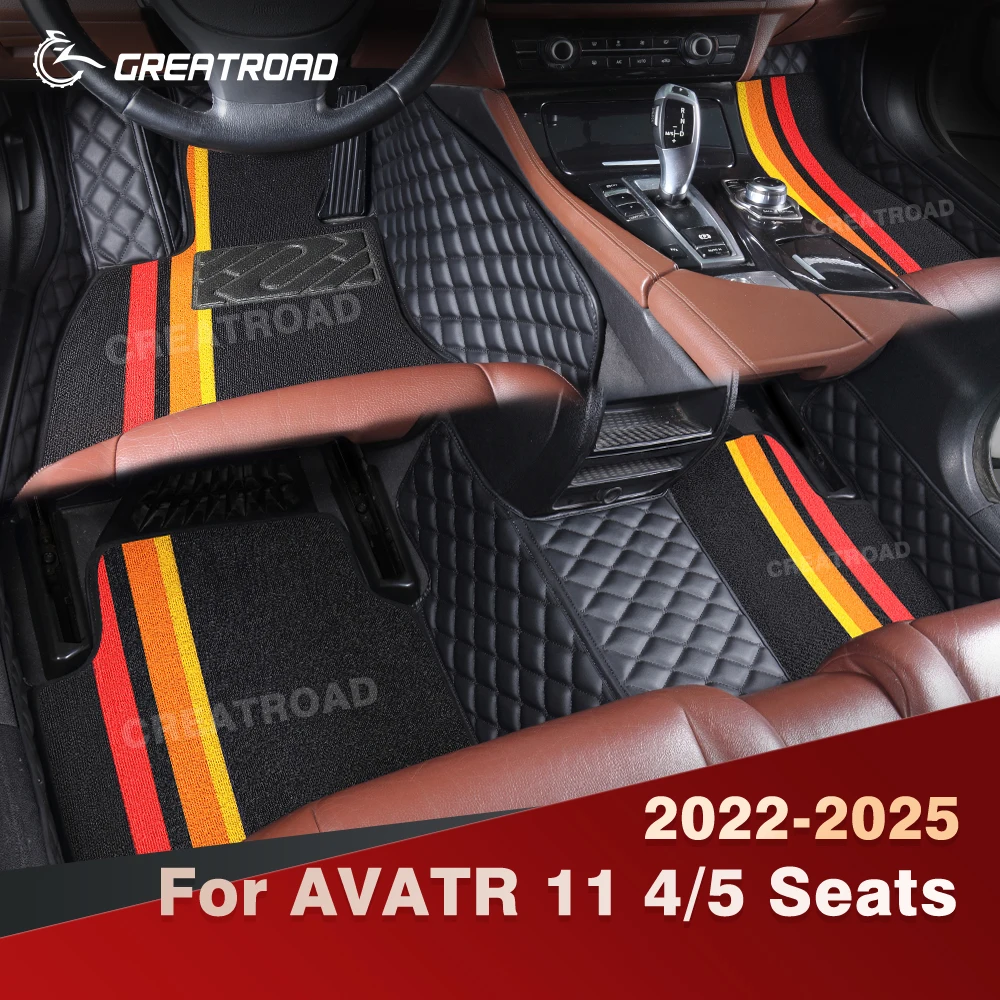 

Для AVATR 11 4/5 мест 2022-2025 двухслойные автомобильные коврики на заказ автомобильный ковер чехол аксессуары для интерьера