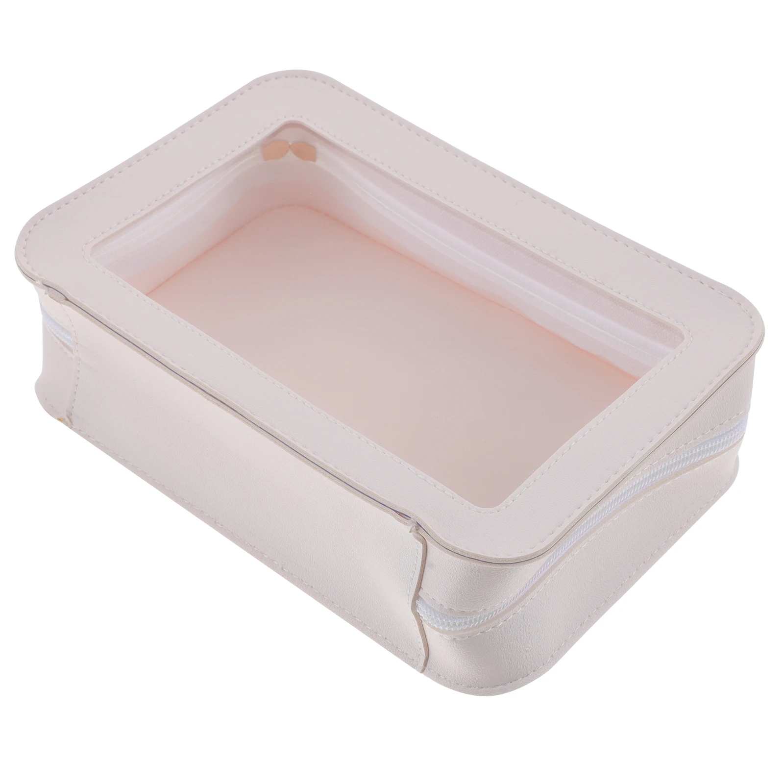

1pcs Clear PVC Toiletry Bag Travel Makeup Essentials Durable Skincare Organizer Smooth Zipper Fitness Camping Plane Use