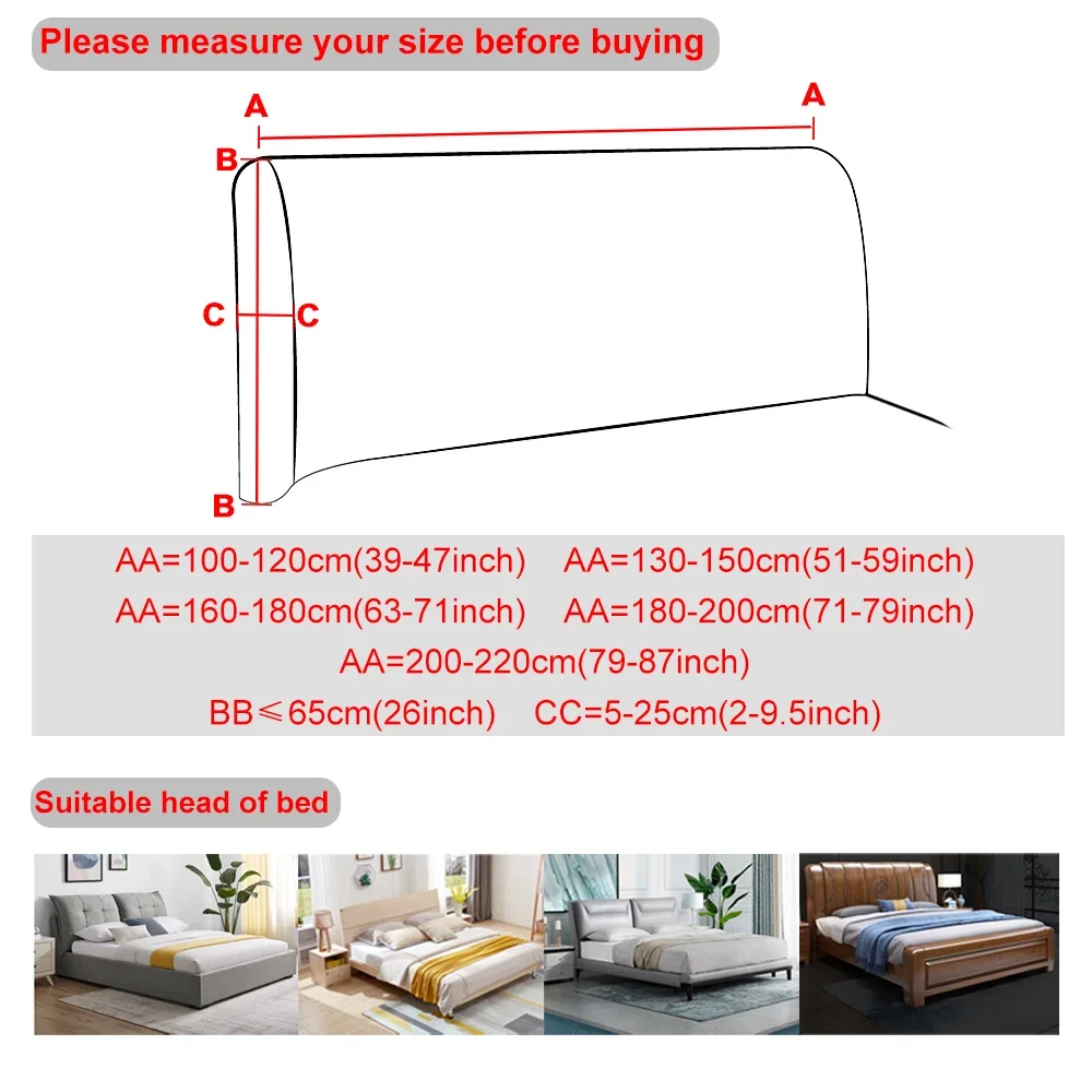 Printed Elastic All-inclusive Bed Head Cover Headboard Cover Washable Universal Size for Home Hotel Banquet
