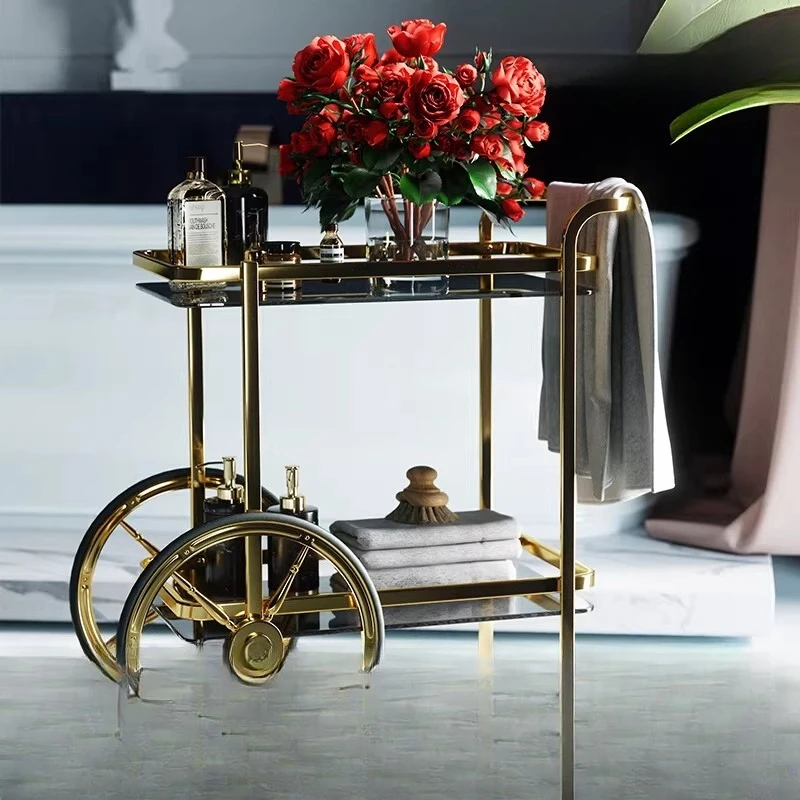 Storage rack Bathroom storage finishing Floor-to-ceiling toilet Storage rack Wheeled trolley