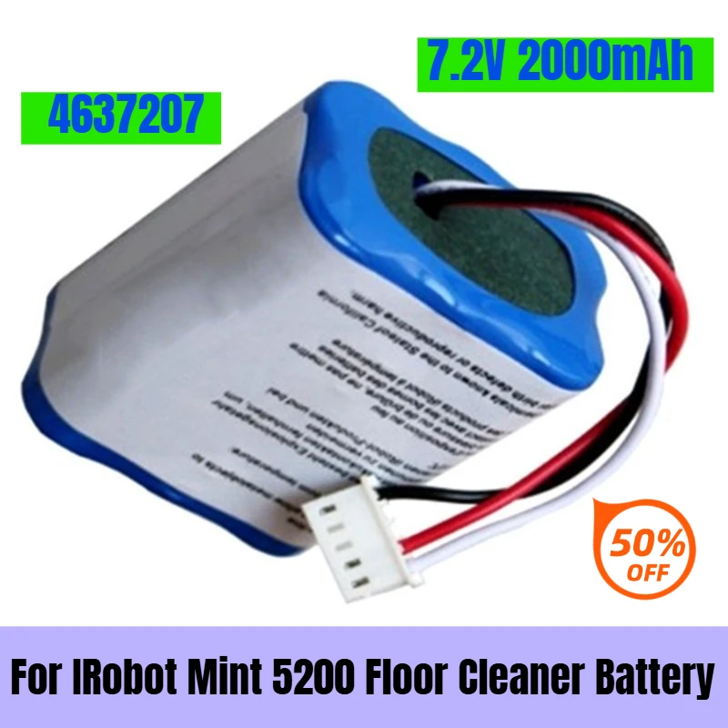 

7.2V 2000mAh for IRobot Mint 5200 Floor Cleaner Battery 4637207