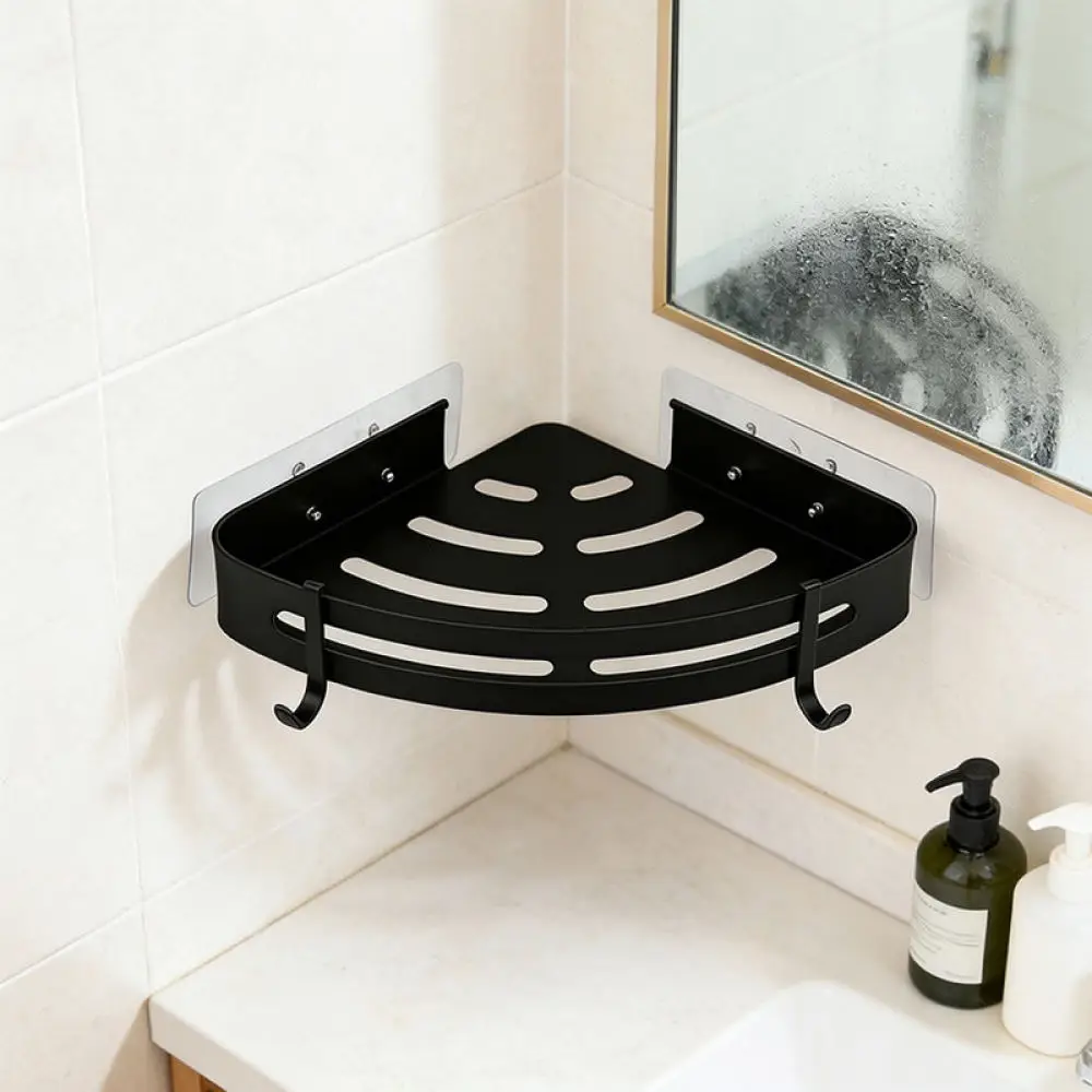 Punch Free Bathroom Corner Shelf Aluminum Shower Organizer Wall Mount Storage Rack Toilet Shampoo Holder Home Decor