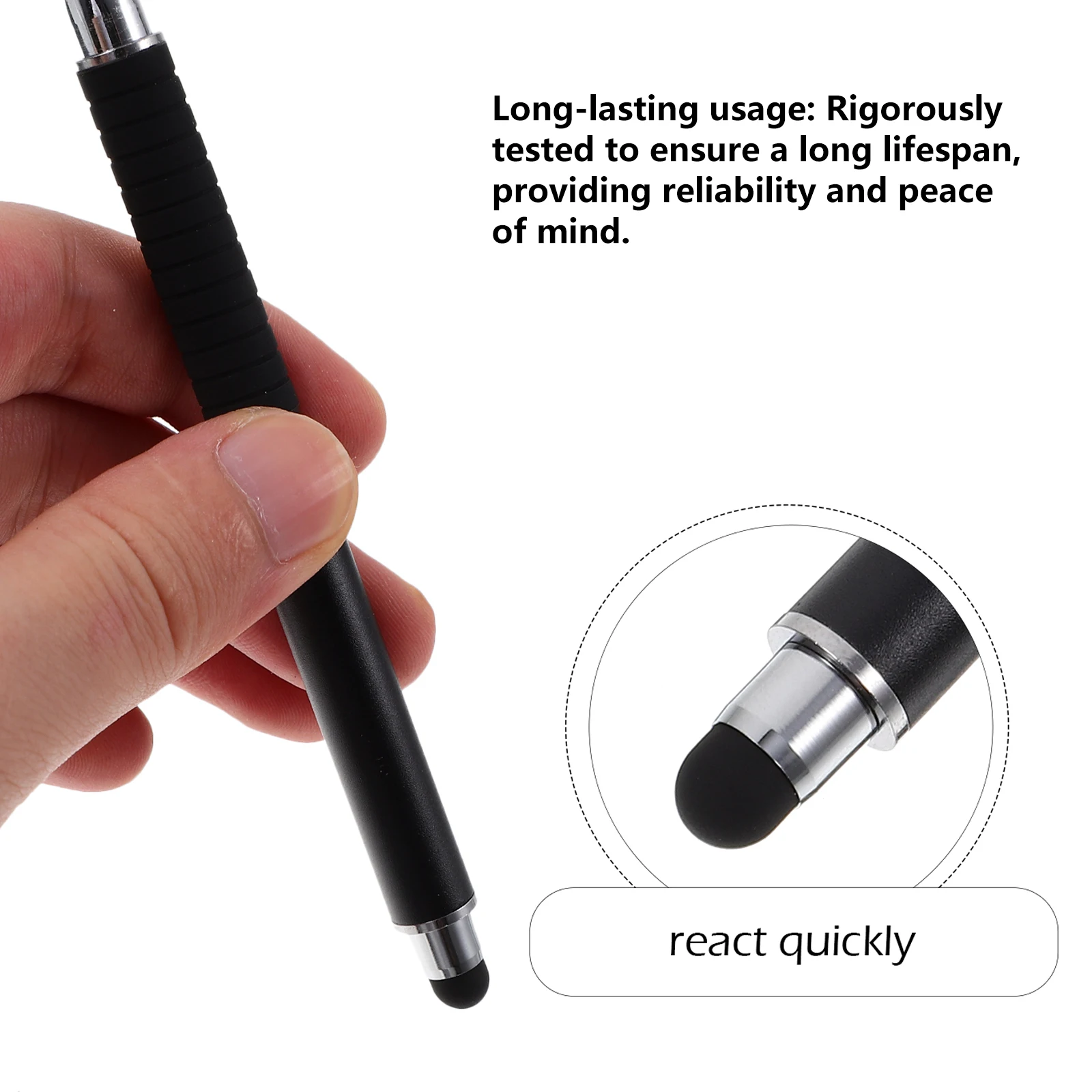 

10 Pcs Capacitive Pen Tips Stylus Replacement Fine Writing for Tablets Phones Laptops Silver Fiber Tip