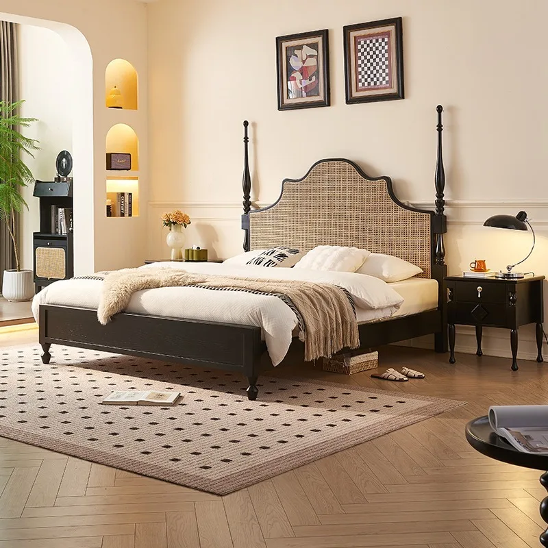 Modern Luxury Solid Wood Bed Frame for Bedroom Latest Design in King Queen & Double Sizes for Home Use Kuwait UAE