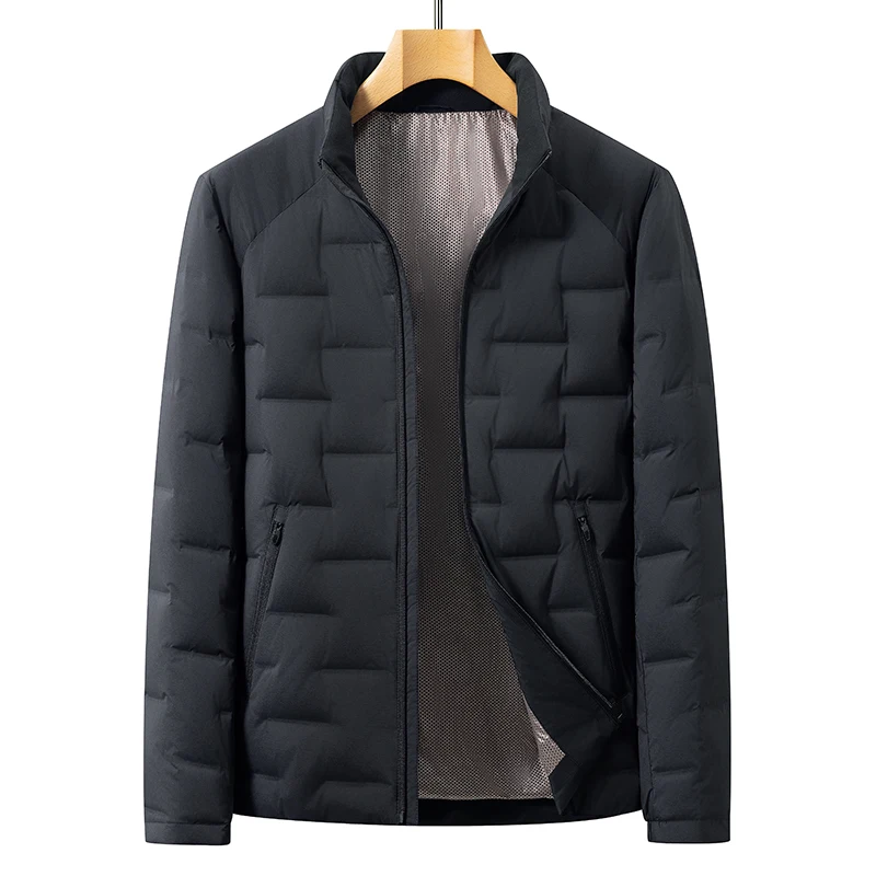 جديد الرجال خفيفة الوزن بطة أسفل السترات 2025 الخريف الشتاء عادية الدافئة الوقوف طوق البخاخ معاطف يندبروف مبطن القمم الملابس #3