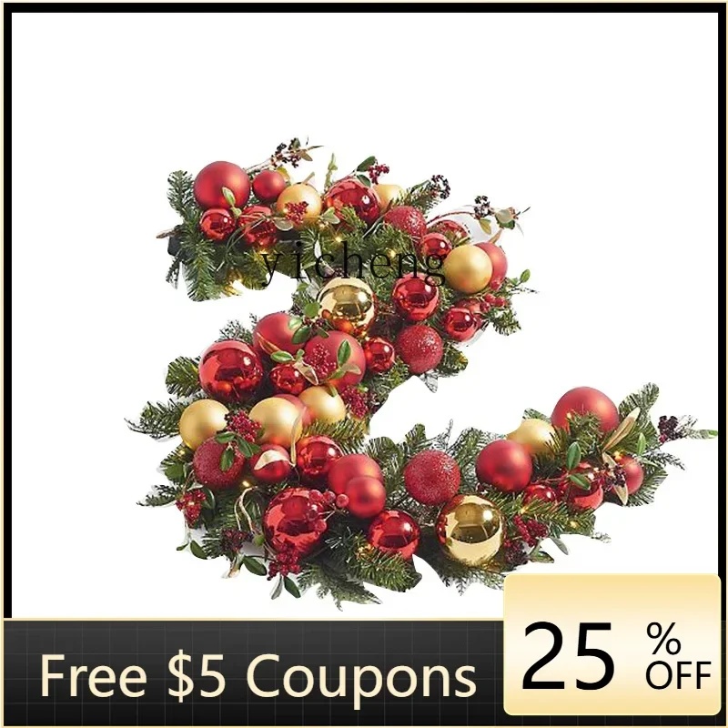 

A1 Christmas decorative rattan ornament set Nordic style wreath scene arrangement