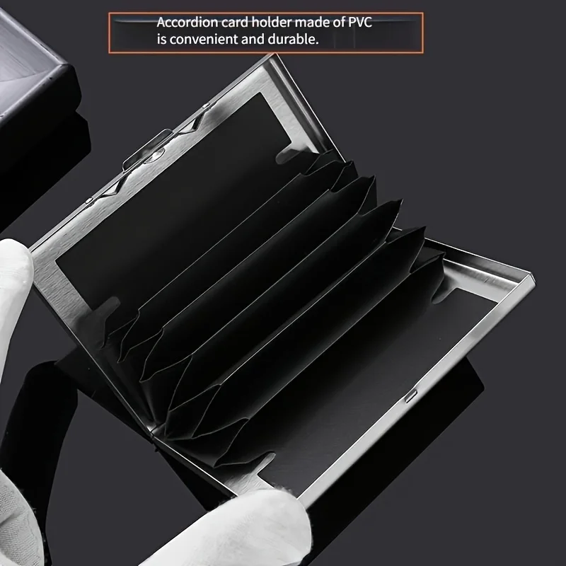 Customized Name/Logo Card Holder Wallet Minimalist Slim Metal RFID Blocking Card Protector Pop Up Credit Card Wallets for Men