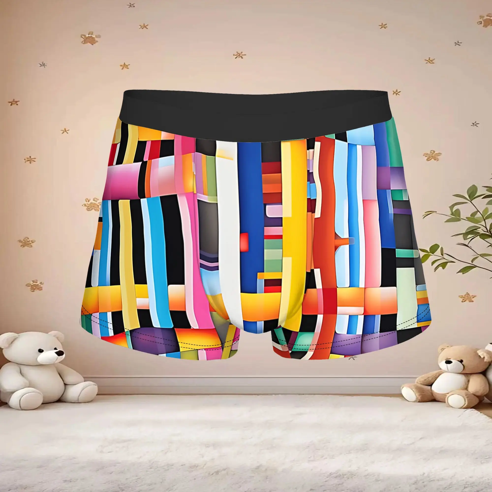 1pc Popular Optical Pattern Print boxers  adults  Homme Panties Men's Underwear Print Shorts Boxer Briefs