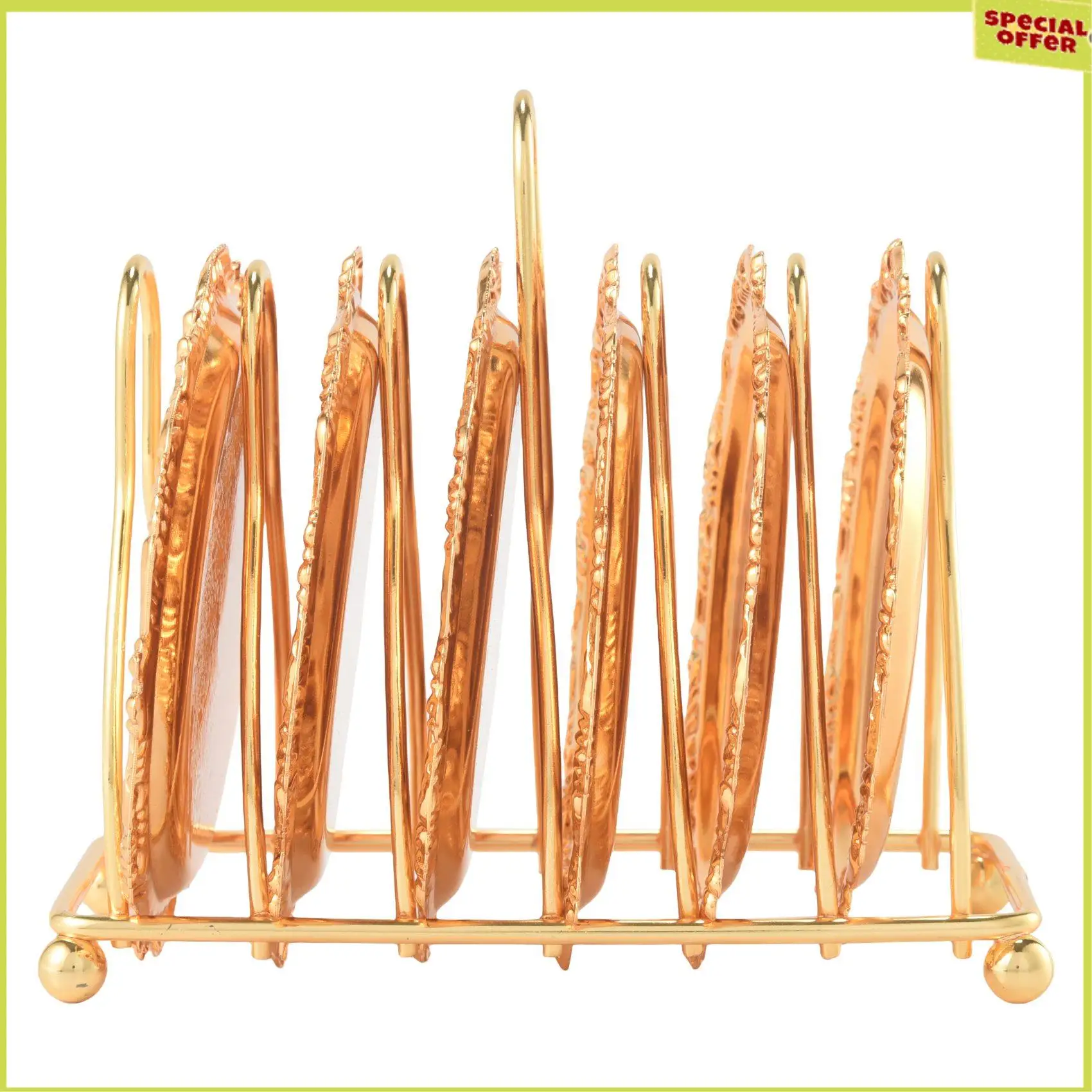 A34R Series 6 Piece Roller Coaster Creative Drink Coaster Decorative Frame Non-Slip Metal Coaster Desktop Display With Pole Fram