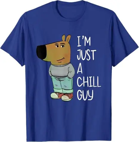 The Chill Guy Meme تي شيرت أنا مجرد رجل مبرد قائلا تي شيرت لطيف جرافيك الزي بلوزات قصيرة الأكمام الفكاهة مضحك عطلة الملابس