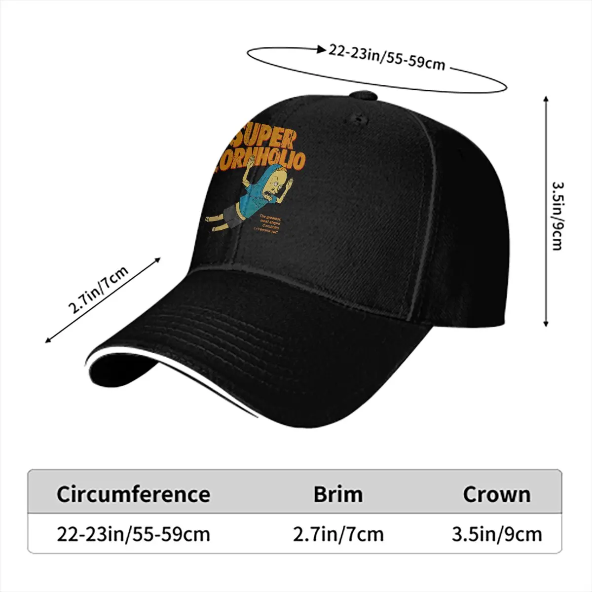 Washed Men's Baseball Cap Cornholio 13 Trucker Snapback Caps Dad Hat Beavis and Butt-Head Golf Hats