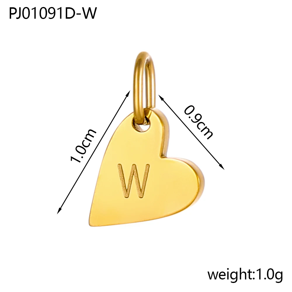 Trendiges vergoldetes Edelstahl-Charms-Set mit 26 Buchstaben, Herzblase, Initiale A-Z, Alphabet, Buchstabe, Sternzeichen-Anhänger für DIY-Schmuck – Detail 2