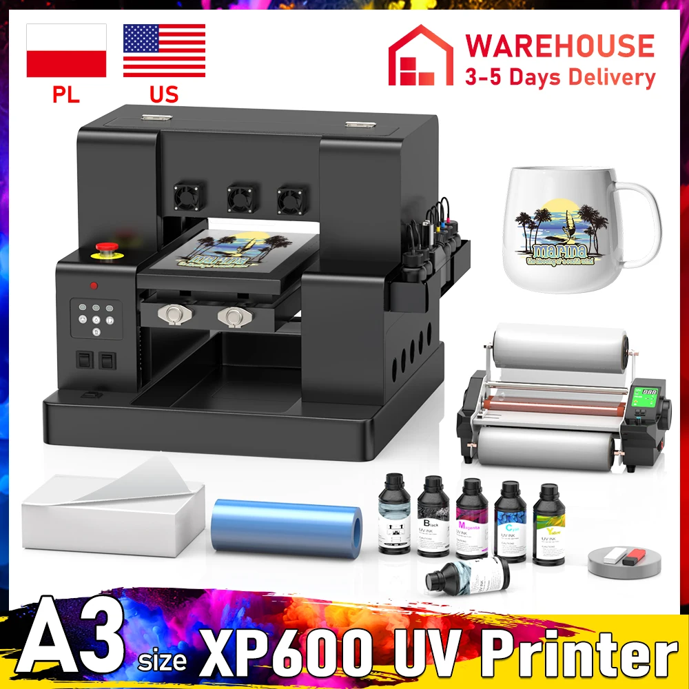 

УФ-принтер A3 L805/XP600 Impressora УФ-планшетная печатная машина A3 УФ-принтеры для наклеек DTF для акриловой деревянной стеклянной бутылки, кружки