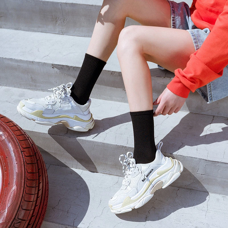 1 Pairs Of Men's Mid Crew Sport Socks, Sweat-absorbing Comfy Breathable Socks For Men's Basketball Training, Running Outdoor Act image 2