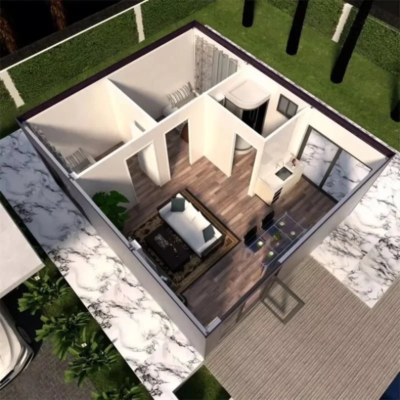 Container House Customized Wholesale Garden Tiny Home Eco-Friendly Modular Container House Prefab Double Wing Folding House