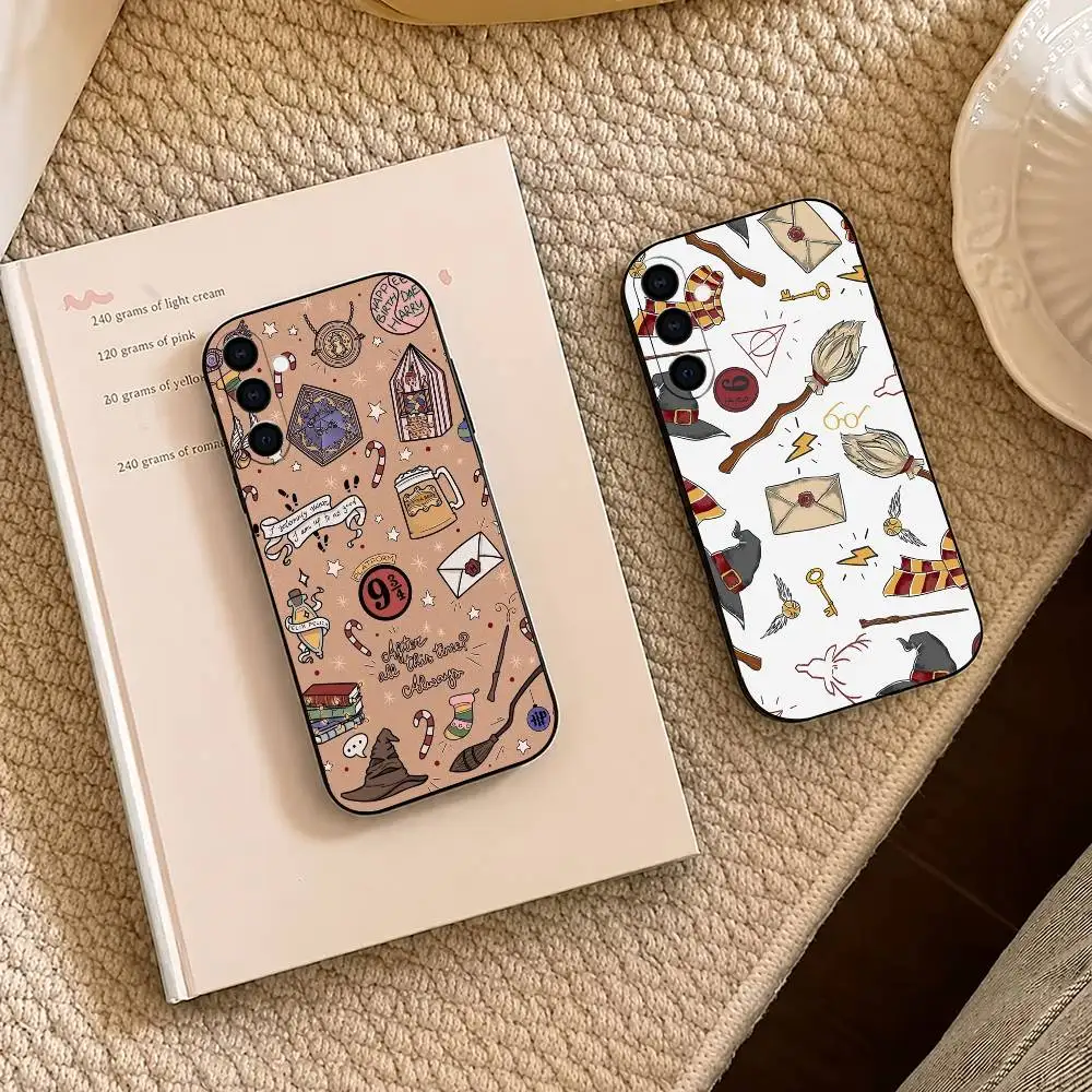 P-Potters Magic Label H-Harries Phone Case For Samsung A73 20,21s,22,31,32,52,53,72 Soft Black Shell