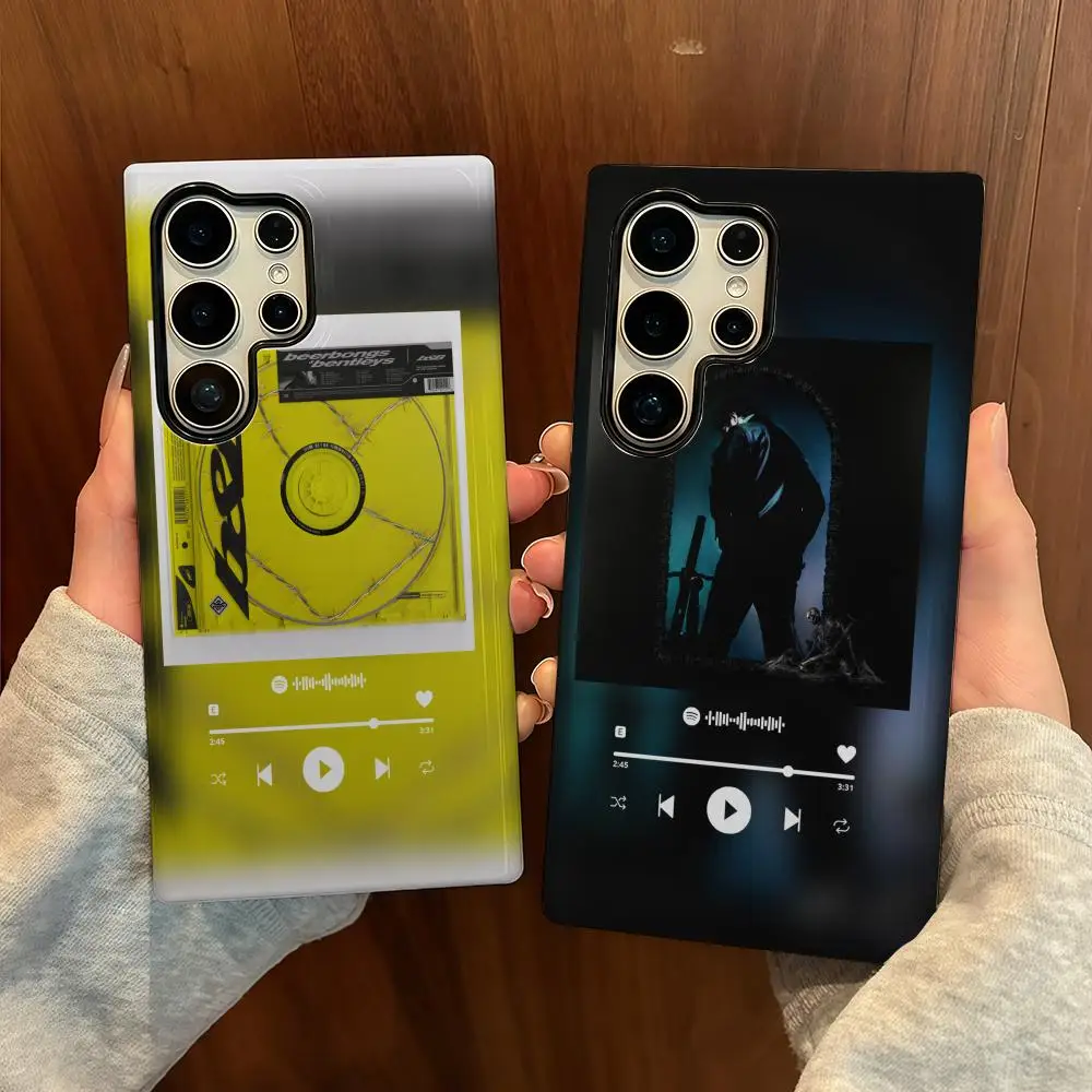 

P-Post M-Malone Phone Case For Samsung S25 Film Shell Luxury GalaxyS24Ultra 23plus S22 21 A56 36 26 16 Double Layer Cover