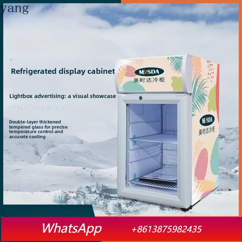 

yjq small commercial refrigerated refrigerator desktop beverage wine preservation display freezer