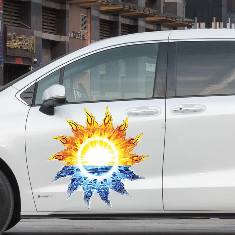 Car Stickers Tribal Sun Ocean Tropical Graphiccar Sticker for RV Trailer Motorhome Camper Decal Waterproof Accessories