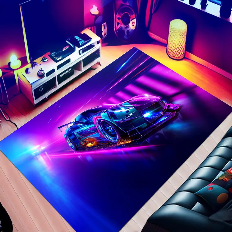 Colorful Racing Car Carpet Living Room Area Rugs for Bedroom E-sports Room Decoration Children Play Room Mat