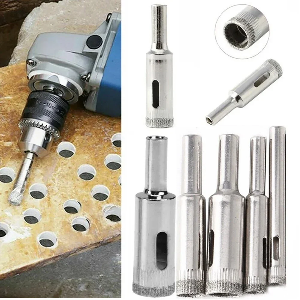 5Pcs/Set Diamond Hole Saw Drill Bit For Drilling Glass Tile Bottles Blocks Jars Fiber Glass Porcelain Brick 6-14mm Cutting