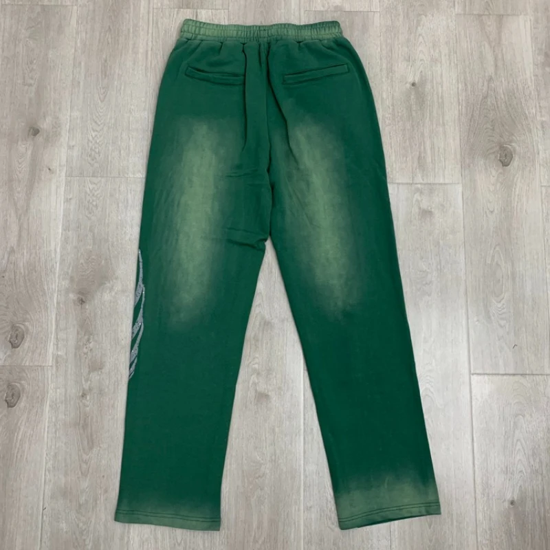 الأوروبية الأمريكية الشارع الشهير فقدت المعقدة السراويل الخريف الشتاء تفعل القديم غسلها الساخن الماس المفقودة Sweatpants معقدة #2