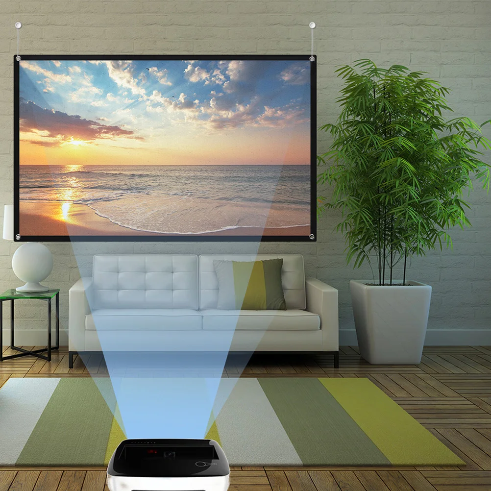 Écran de projecteur pliant Portable 60 pouces 16 9, écran de cinéma de Projection Compact en Polyester pour intérieur et extérieur pour le Camping