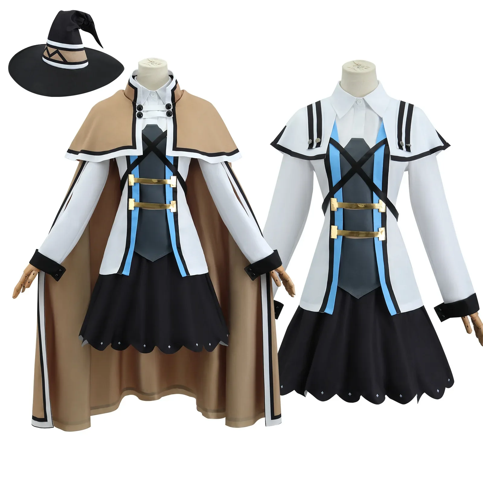 

Anime Roxy Migurdia Cosplay Costume Mushoku Tensei Jobless Reincarnation Witch Hat Cloak Outfit Halloween Uniform for Women Girl