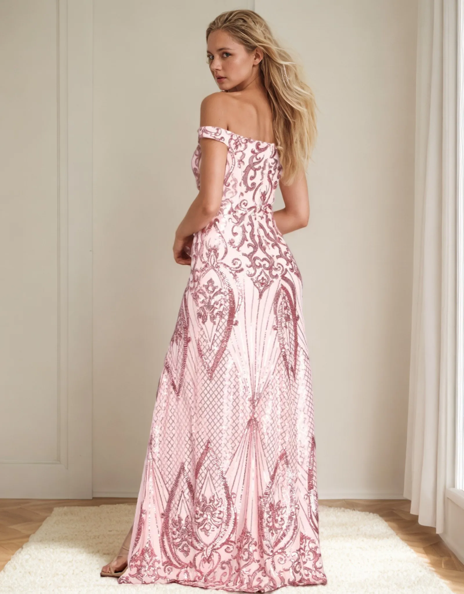 Nieuwe Dames Lovertjes vrouwen Feestjurk Club Lovertjes Jurk Party Split V-hals Een schouder Jurk Vestido Avondjurk