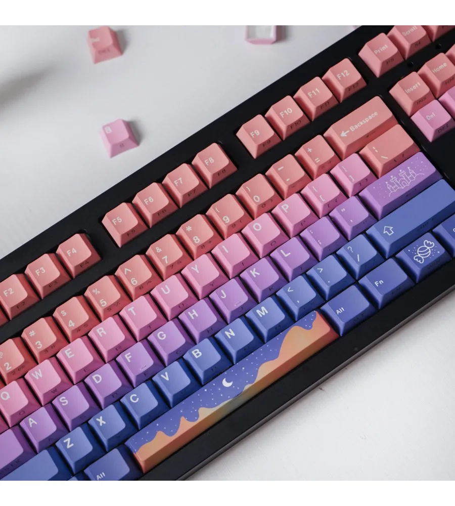 Fairy tale side light-transmitting keycap PBT hot sublimation 130 keys Original factory highly suitable for Wooting